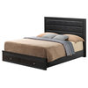Burlington Black Upholstered Full Storage Panel Bed With Storage Drawers
