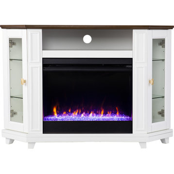 Dilvon Color Changing Fireplace - White