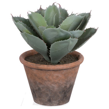 Potted Plush Cactus Artificial Plant, Green