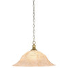 Chain 1-Light Chain Hung Pendant, New Age Brass/Italian Marble