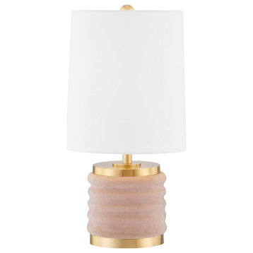 Mitzi Bethany 1-LT Table Lamp HL561201-AGB/BLSH - Aged Brass/Blush Combo