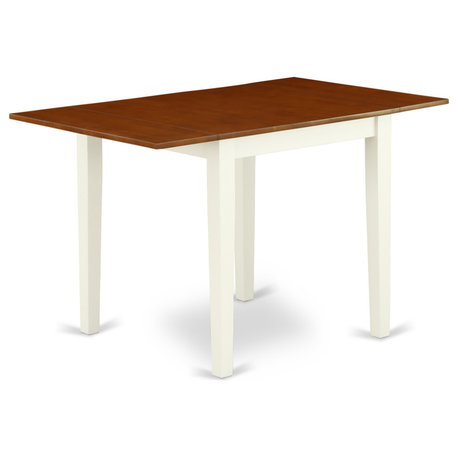 Rectangular Table 30"X48" With 2 Drop Leaves, Buttermilk and Cherry Finish