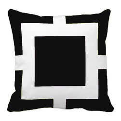Tomova Jai Designs - Square Biz Color Blast Decorative Pillow, Black - Decorative Pillows