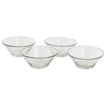 NOVICA Sweet Moments And Recycled Glass Dessert Bowls  (Set Of 4)