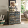 Glane Console Table, Antique Oak and Teal