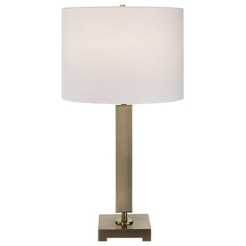 Uttermost Duomo 1 Light 27" Tall Table Lamp, Antique Brass