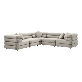 Jubilee 5-Piece Modular Performance Velvet Sectional Sofa ...