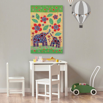 "Elephant Pair" Painting Print on Wrapped Canvas