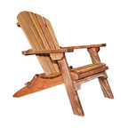 Montana Woodworks 15" Handcrafted Transitional Wood Adirondack Chair in Red