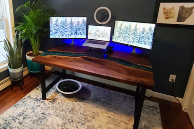 Home office - small contemporary freestanding desk home office idea in Other