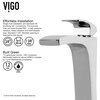 VIGO Simply Silver Glass Vessel Sink and Blackstonian Faucet Set, Chrome