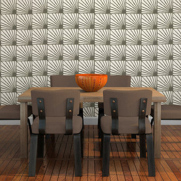 Catch Some Rays Hand Block Printed Artisan Wallpaper by Sarah & Ruby