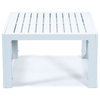 LeisureMod Chelsea Patio Coffee Table With White Aluminum