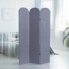 6 ft. Classic Arch Velvet Room Divider Lilac 3 Panel