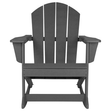 Keller HDPE Plastic Outdoor Rocking Chair in Gray