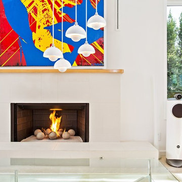Modern Fireplace with Contemporary Art