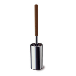 Secret Bath - Secret Bath, Stand Toilet Brush Holder, Wood -Chrome, Testa Collection - Toilet Brushes & Holders