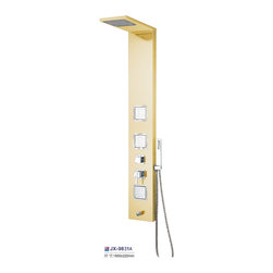 stainless steel rainfall Shower Panel with tub filler 3 jets  finish 9831-B gold - Shower Panels And Columns