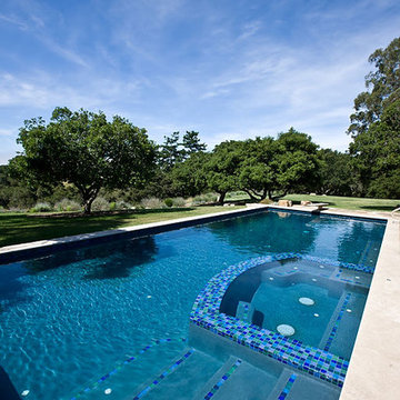 Blue and Green Mix Glass Tiled Pool