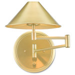 Currey and Company - Currey and Company 5000-0186 Seton, 1 Light Swing-Arm Wall In 11.5" - A traditional swing-arm wall light with a luminousSeton 1 Light Swing- Brushed Brass Brushe *UL Approved: YES Energy Star Qualified: n/a ADA Certified: n/a  *Number of Lights: 1-*Wattage:4w Halogen bulb(s) *Bulb Included:No *Bulb Type:Halogen *Finish Type:Brushed Brass
