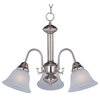 Malaga 3-Light Chandelier, Satin Nickel, Frosted