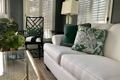 Example of a transitional living room design in Other