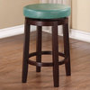 Riverbay Furniture 24" Faux Leather Swivel Counter Stool in Teal