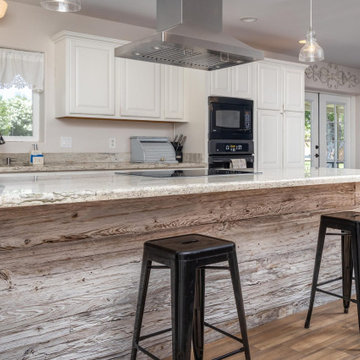 Wall - Mushroom Wood Island with White Wash Finish - Caddy MW Island