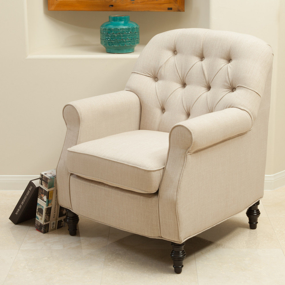 GDF Studio Verona Fabric Club Chair, Beige