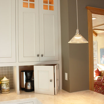 Open Concept White Kitchen - Focal Point