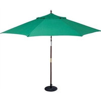 11-Ft Wood Patio Umbrella with Green Canopy