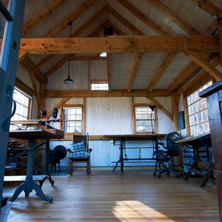 Home design - small rustic home design idea in Boston