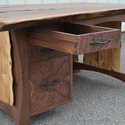 Live Edge Walnut Executive Desk - Desks And Hutches