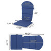 Malibu Outdoor Water-Resistant Adirondack Chair Cushions, Set of 2, Navy Blue