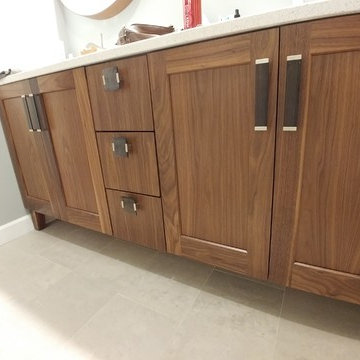 Schaub nickel and smoke drawer pulls