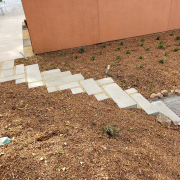 Fire Rebuild with Hamilton Statue and Native Plants