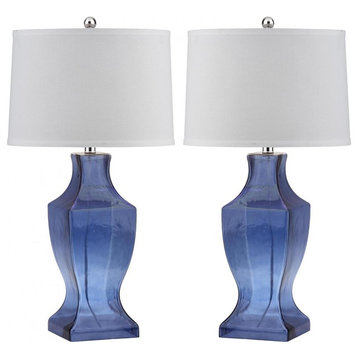 Glass Bottom Lamp ZMT-LIT4156C (Set of 2) - Blue/White Shade