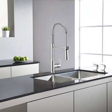 Euphoria Single Control Dual Function Spray Stainless Steel Kitchen Faucet