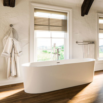 Tisbury Oval Freestanding Bathtub, White Acrylic, 67"