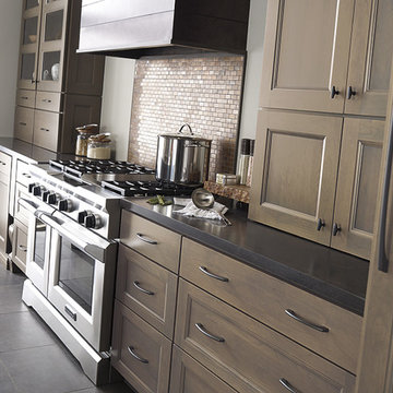 Gray Kitchen Cabinets with Island