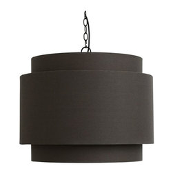 Decor Therapy - Decor Therapy 1-Light Round Gray Shade Pendant, Bronze - Pendant Lighting