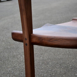 Curvy Backed Walnut Arm Chair - Dining Chairs