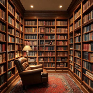 Wood-Panelled Home Library & Study