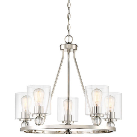 Minka Lavery 3075-613 Studio 5 5 Light 26"W Chandelier - Polished Nickel