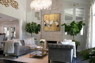 Transitional living room photo in Orange County