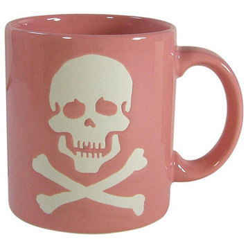 Pink Skull & Crossbone Mugs, Set of 4