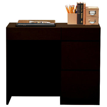 Mid Century Desk, 16x36x30, Birch Wood, Espresso