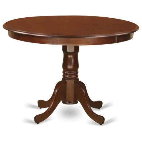 Hlca5-Mah-Lc 5-Piece Set, A Round Table and 4 Leather Dinette Chairs, Mahogany