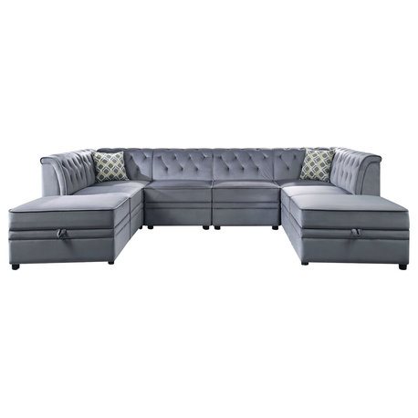 Bois II Modular Wedge, Gray Velvet