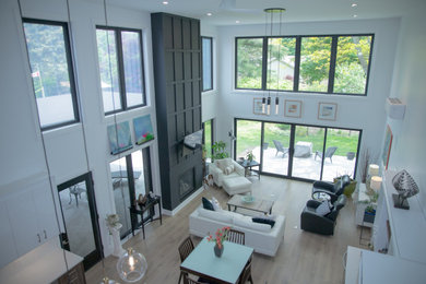 Family room - modern family room idea in Other